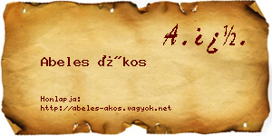 Abeles Ákos névjegykártya